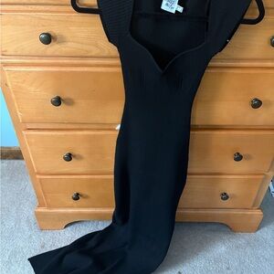 Princess Polly Black Ribbed Maxi Dress